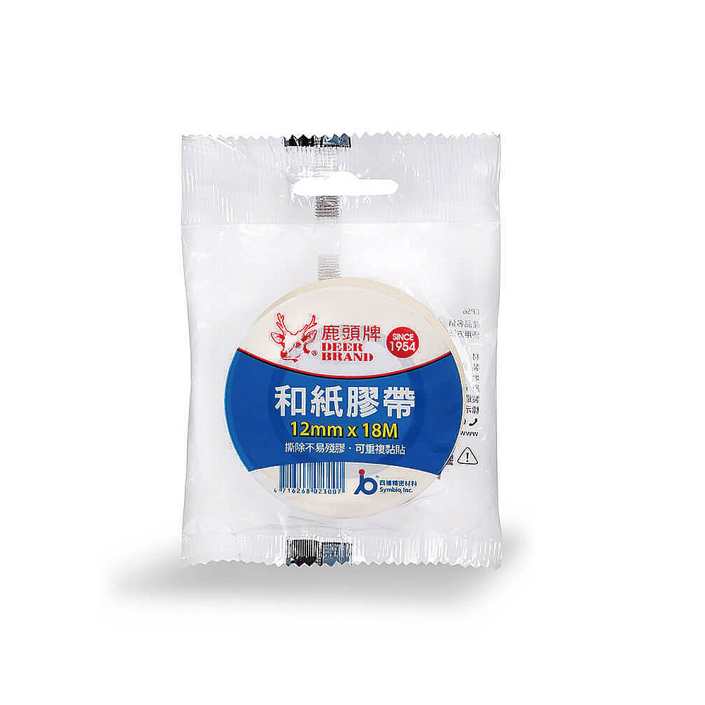 【四維】鹿頭牌 和紙膠帶 12mm X 18M / 捲 CPS6, , large