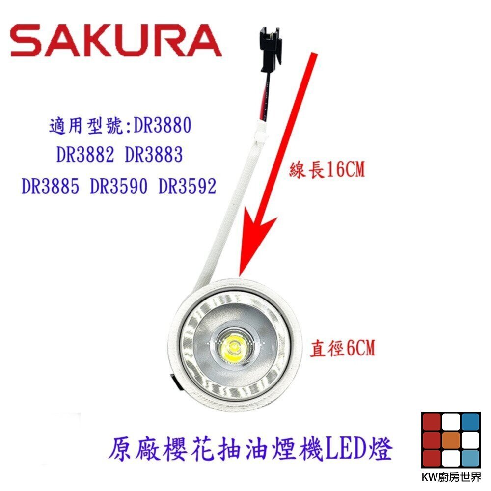 【KW廚房世界】《櫻花原廠》 圓形LED燈  排油煙機零件 燈排油煙機專用, , large
