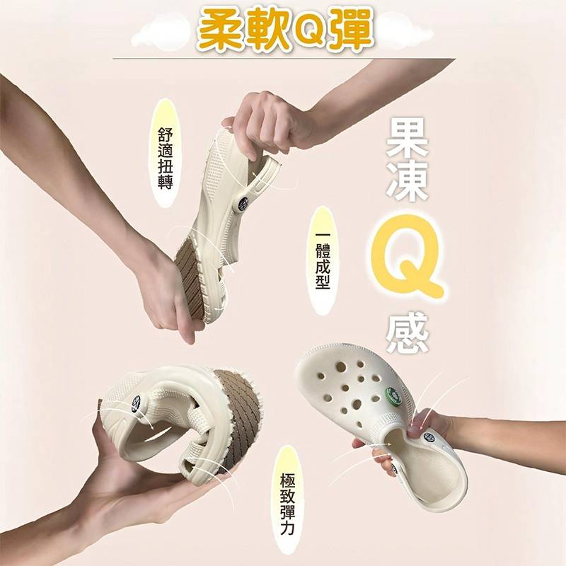(e鞋院)伴佳家 踏趣戶外止滑鞋防滑拖鞋 老人防滑鞋 園丁鞋 洞洞鞋 光白色24CM, , large