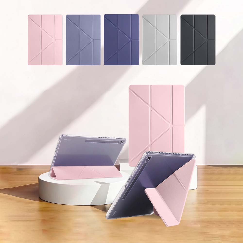 【山水之寶】三星Tab S11（11吋）型號：SM-730/SM-736（2025年版）保護套 冰晶款三角折＋Y折內置筆槽平板保護套, , large