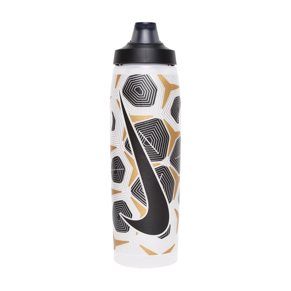 NIKE REFUEL BOTTLE 瓶蓋擠壓水壺 GRAPHIC 32OZ/946ml 運動水壺 便攜 防漏 N101341493432白銀黑金, 白銀黑金, large