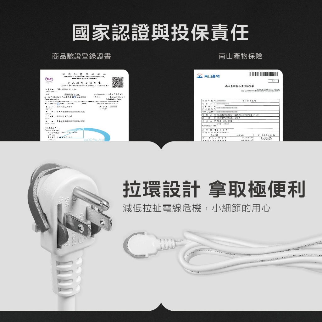 極轉360延長線 5開3座 USB+Type-C 180cm  方便使用 安全美觀 台灣製造, , large