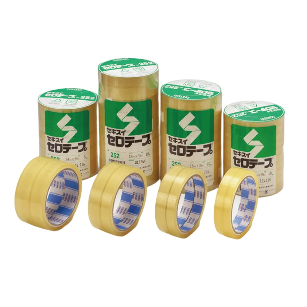 【SCKISUI 積水牌】玻璃紙膠帶 12mm x 35M 日本製 10入 /束 NO.252, , large