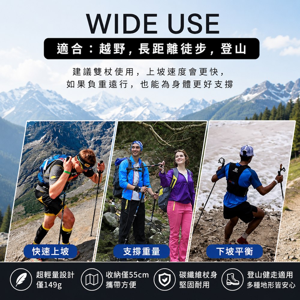 【Pioneer 開拓者】天狼星一系 碳纖維登山杖 149g 一入 任選, , large