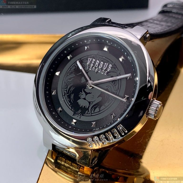 [星晴錶業]VERSUS VERSACE手錶,36mm,VV00321黑色錶面銀錶殼深黑色真皮皮革錶帶款, , large