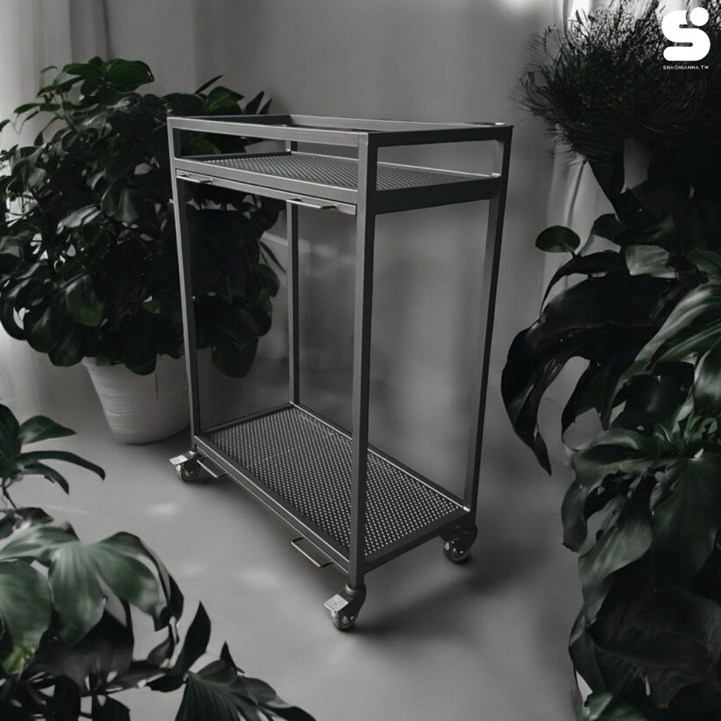 【 SHAONIANNA.TW 】現代菱網多功能收納架、綠意菱網收納架（附水盤）雙層菱網花架, , large