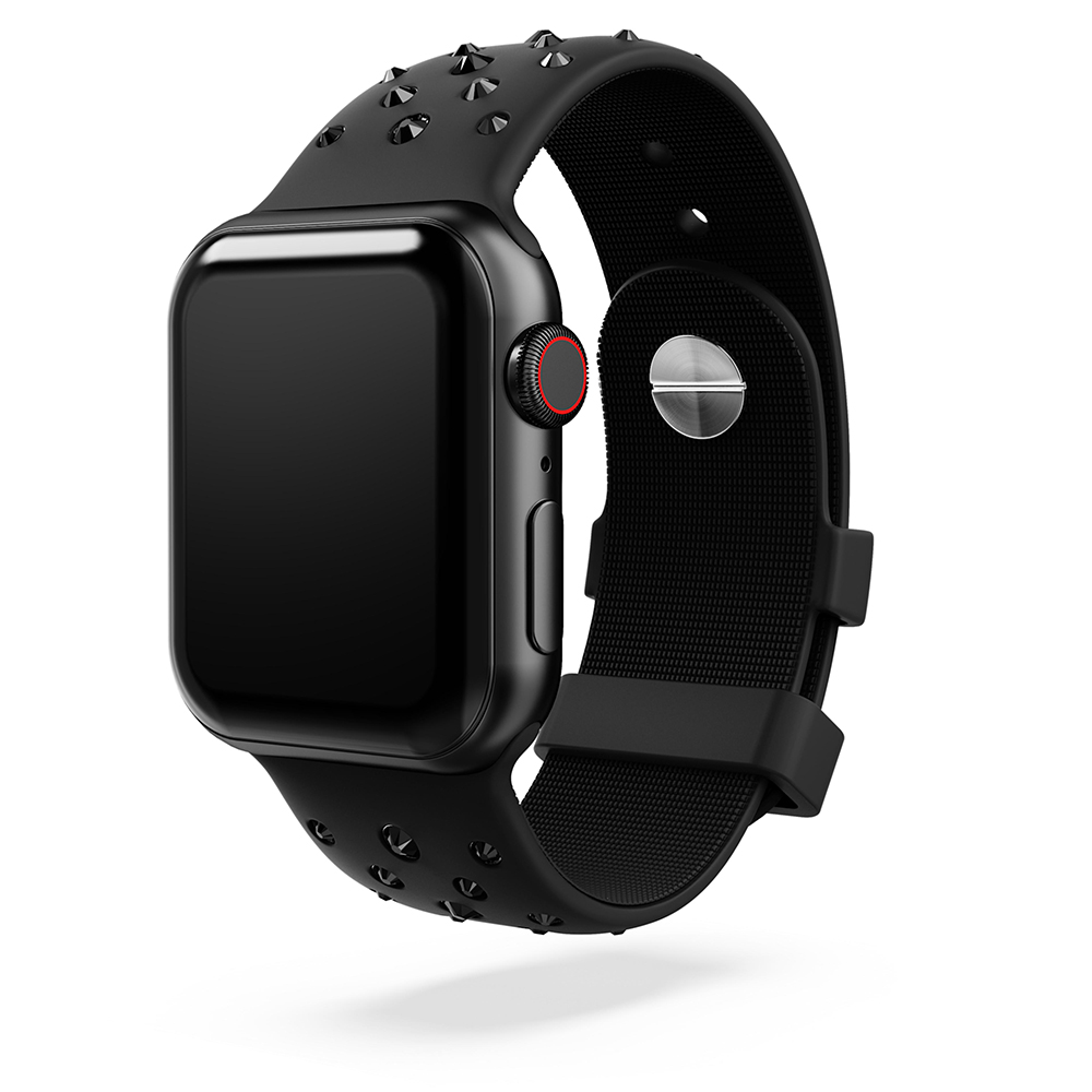 SWAROVSKI 施華洛世奇Apple Watch 水晶矽膠錶帶 40/41mm適用-黑色 送禮 禮物 推薦(不含手錶), , large