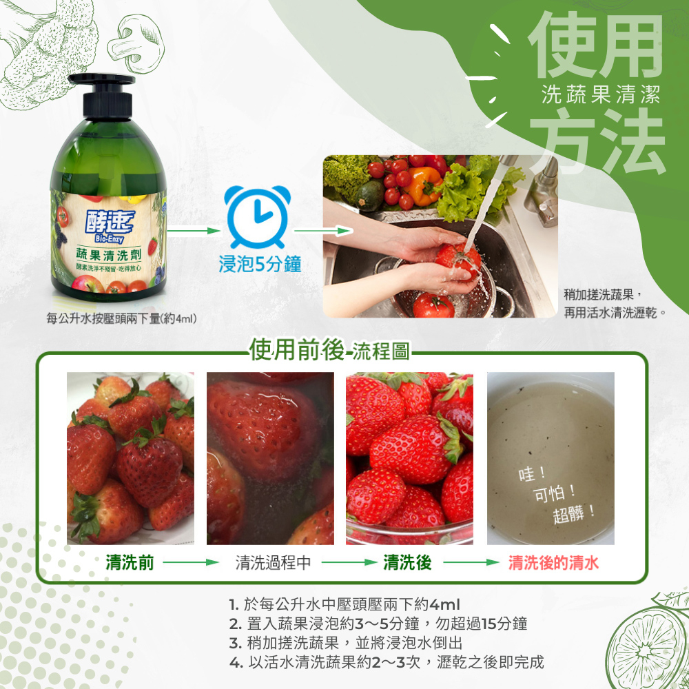 【多益得】蔬果清洗劑500ml, , large