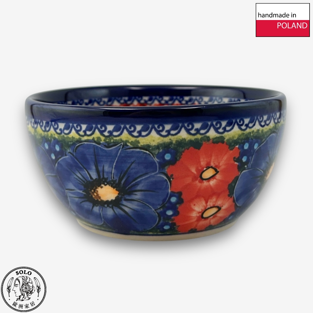【SOLO歐洲家居】波蘭製 Cerraf 波蘭陶 13cm 飯碗 赤藍芳華系列, , large