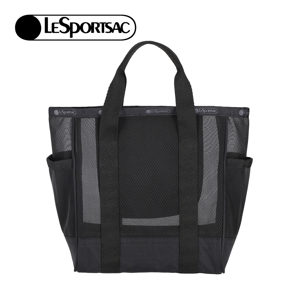 Lesportsac Sheer Medium Open Tote 微透網布手提托特包 手提袋 購物袋 送禮 禮物 男包(黑色)L261-1815N-LD55, , large