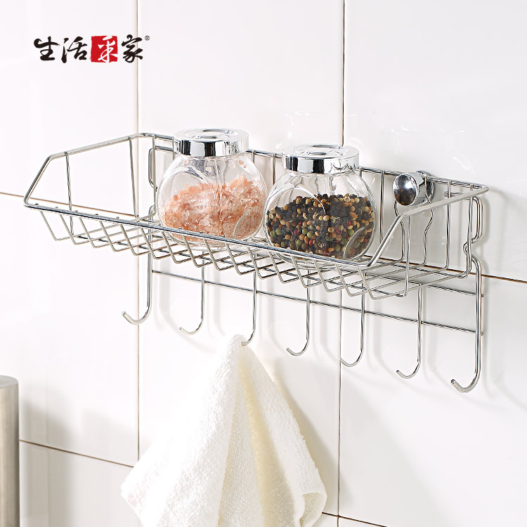 SHCJ 調味瓶掛勾架 台灣製SUS304 瓶罐架 壁面收納 調味料架 掛勾抹布架, , large