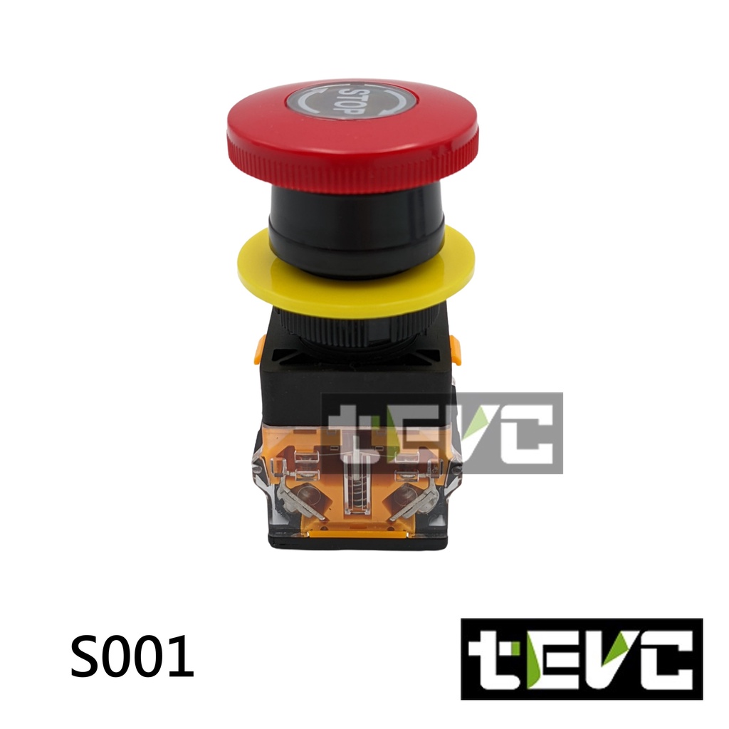 《tevc》S001 電動車用 急停開關 22&phi; 緊急停止開關 停止開關 22mm 一常開/一常閉 二路常閉, , large