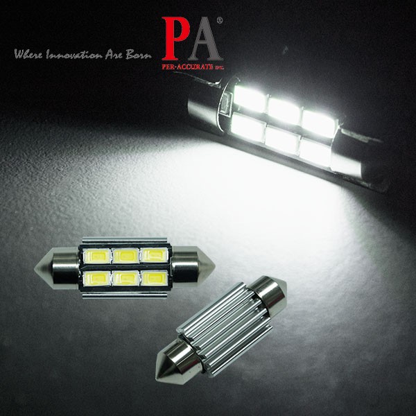 【PA LED】雙尖 36MM 白光 6晶 5730 SMD LED 室內燈 腳踏燈 牌照燈 閱讀燈 行李箱燈 迎賓燈, , large