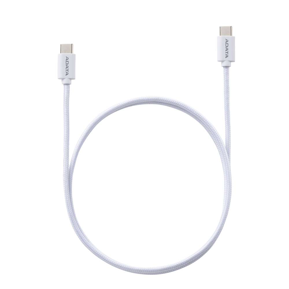 【ADATA 威剛】USB-C to USB-C 白色 充電傳輸線 編織線 長度 100cm, , large