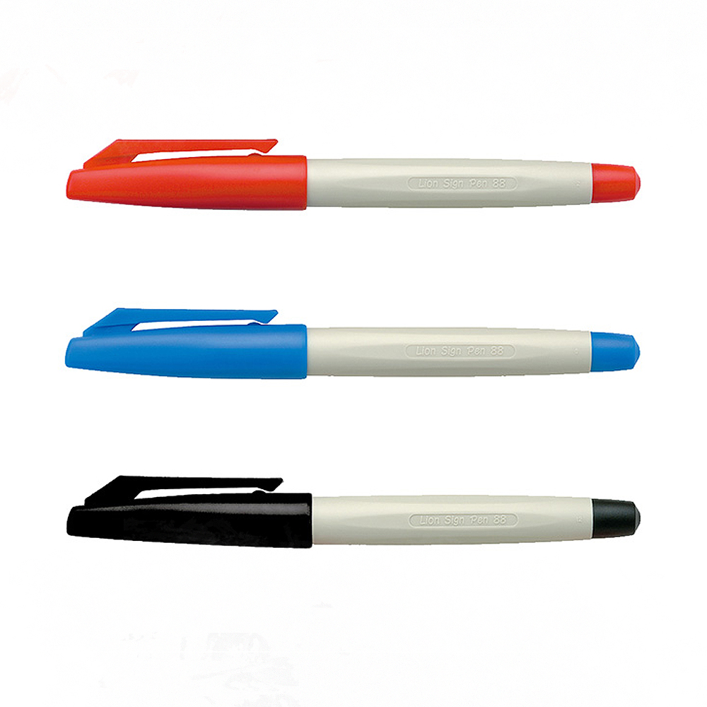 【SIMBALION 雄獅文具】簽字筆 紅/藍/黑 1.0mm 12打入 /組 NO.88  -  黑, , large