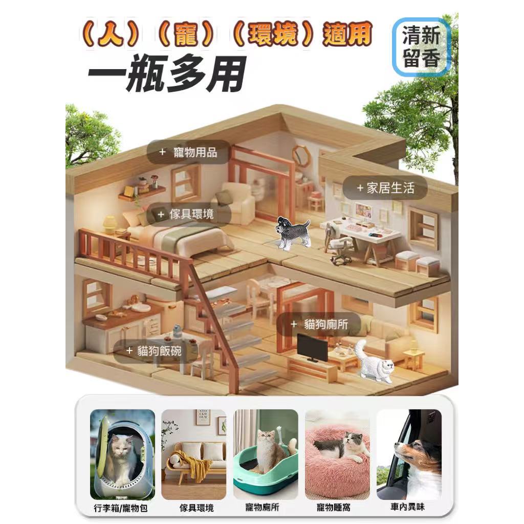 【艾寵聯萌】芬芳無菌免運組（寵物清潔噴霧 貓貓除臭劑 狗狗清潔劑 消臭噴霧 去味噴劑 非掩蓋）, , large