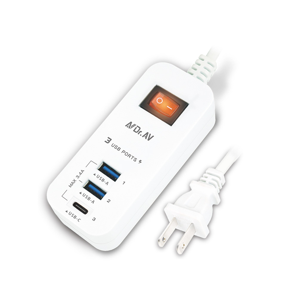 [寶旺旺]聖岡科技 精巧可攜式3.4A 3USB 延長線4尺 NS-813A-4, , large