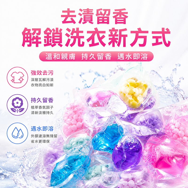 [翊承國際]【免運 + 贈品】SGS認證 三效合一洗衣膠球 【100顆入】, , large