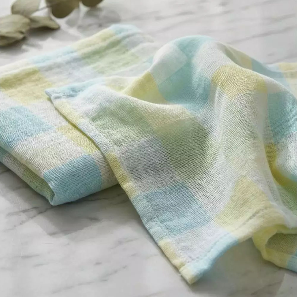 [Kaimei Cotton Industry] Colorful plaid cotton gauze adult towel double-layer gauze adult towel seven randomly selected groups, , large