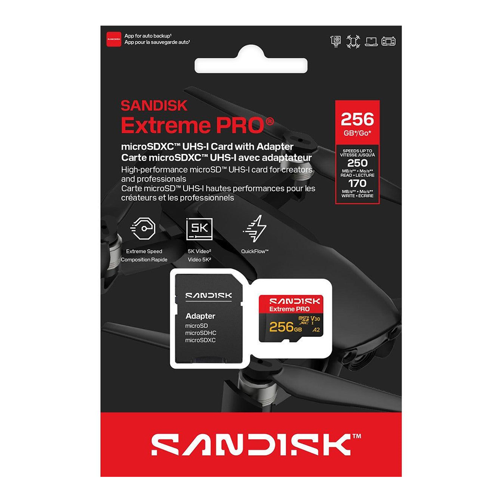 【SanDisk】Extreme PRO 256G microSDXC U3 V30 5K 高速 記憶卡, , large