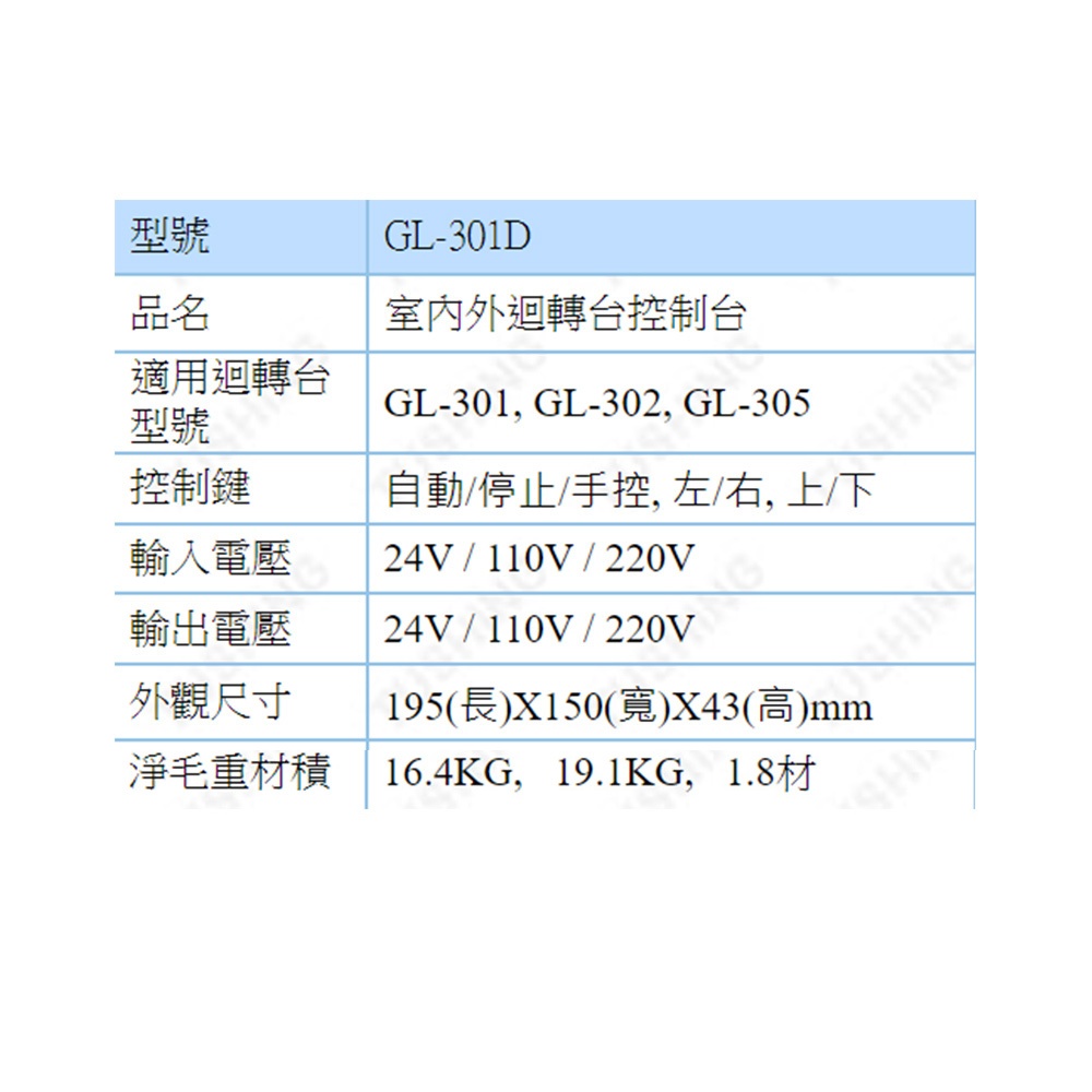 昌運監視器 GL-301D 室內外迴轉台控制台 適用GL-301 GL-302 GL-305, , large