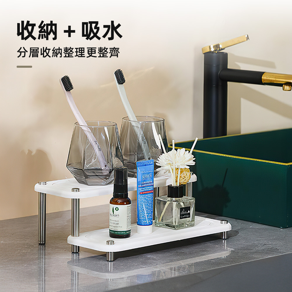 【上手家居】硅藻土雙層杯墊 雙層白色(吸水墊/吸水杯墊/珪藻土杯墊/硅藻土杯墊/珪藻土), , large