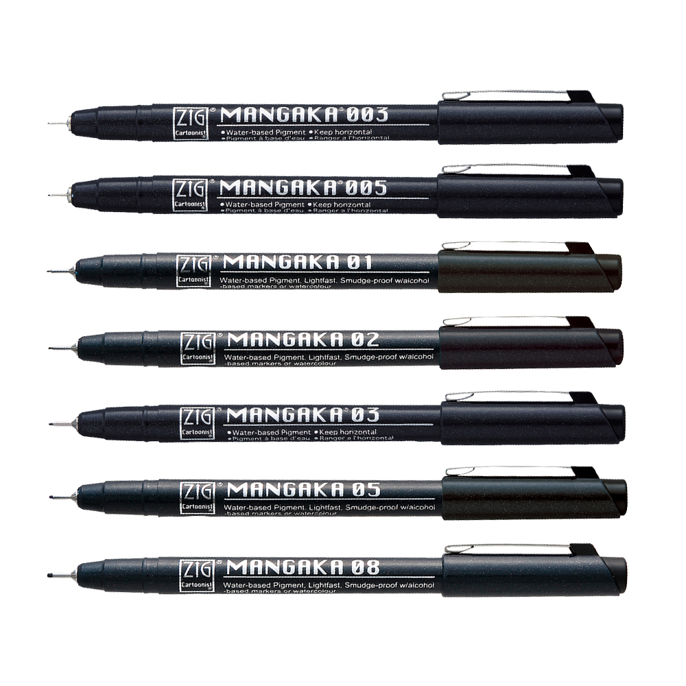 【Kuretake 吳竹】ZIG 漫畫代針筆 黑色 0.03mm~0.8mm /支 CNM-003~08-5V(日本品牌)  -  0.05mm, , large
