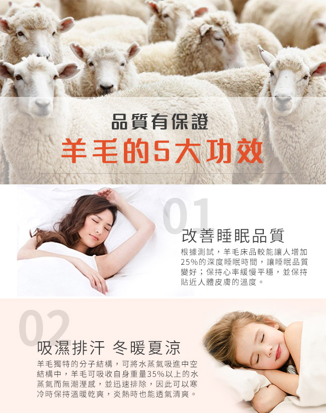 台灣製吸濕排汗銀離子1.6KG羊毛被/ 白色 5/4-6/1 滿千送AOC電動牙刷, , large