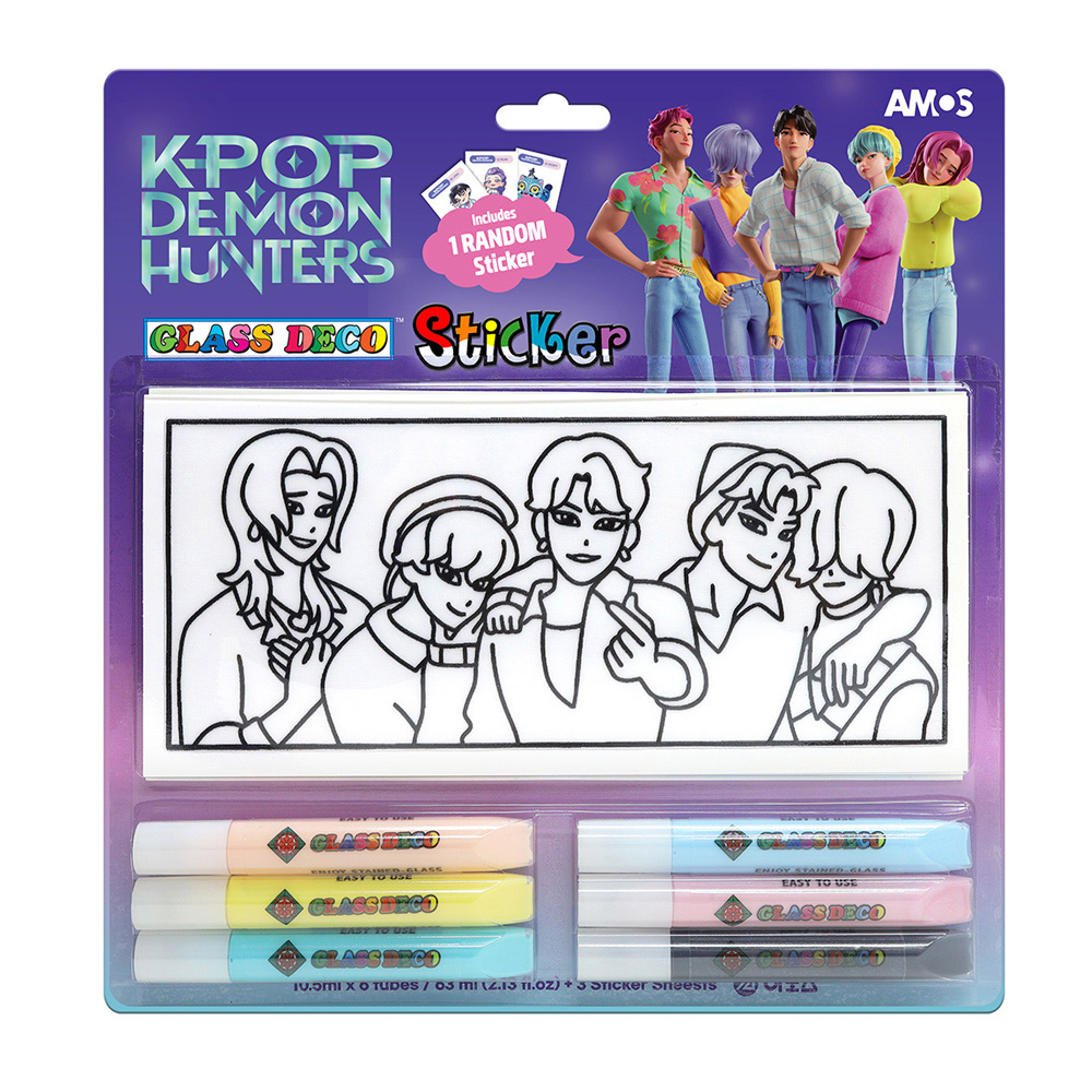 【韓國AMOS】K-POP SAJA BOYS 6色10.5ML創意玻璃貼DIY組, , large