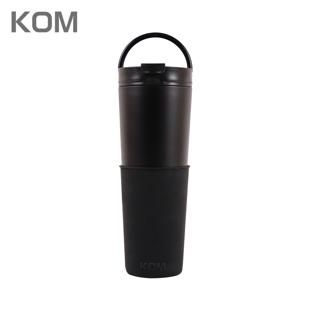 【KOM】316不鏽鋼直飲兩用水水保溫杯 750ml 豆沙粉/芝麻黑(環保杯/飲料杯/保冰/保溫/隨行杯), , large