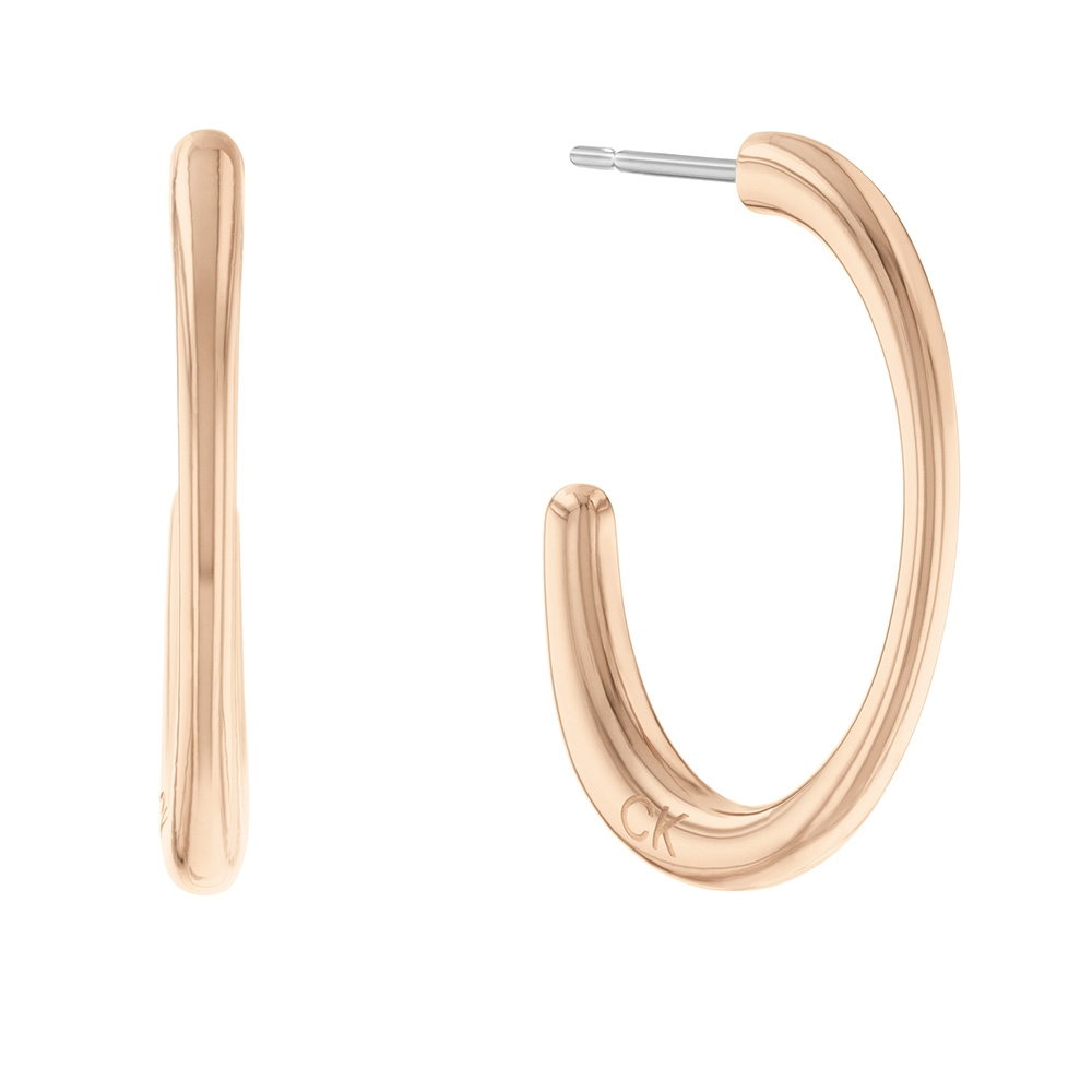 Calvin Klein CK Organic Shapes 玫瑰金耳環 送禮推薦 35000348, , large