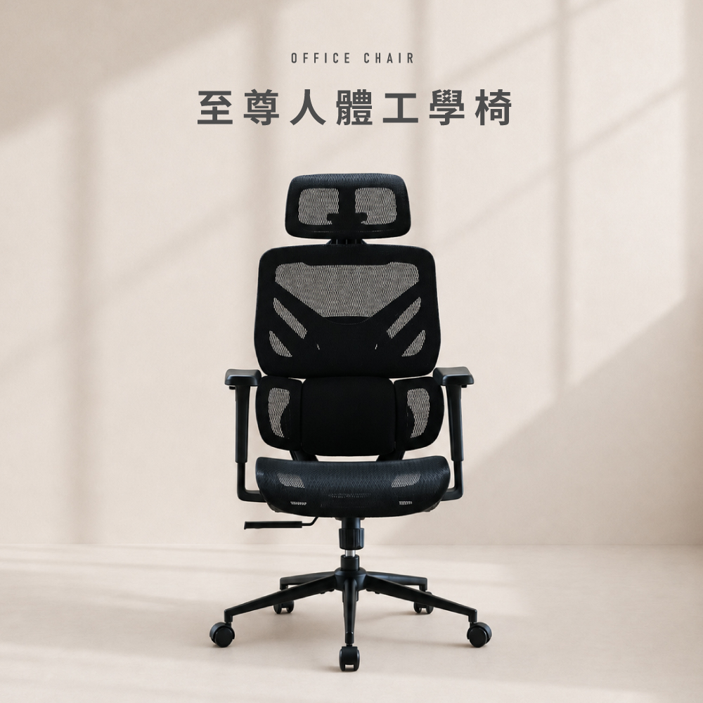 【MIRO】人體工學網椅 辦公椅 電腦椅 CH1477, 黑色, large