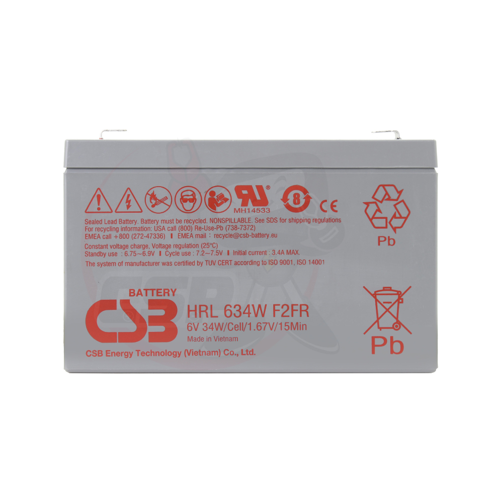 CSB HRL634WF2FR 6V34W 不斷電系統 UPS 兒童電動車 童車 緊急照明 鉛酸電池 神戶電池, , large