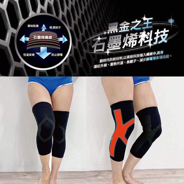 【AREXSPORT】石墨烯 壓縮短腿套 壓縮腿套 壓縮護膝 短護膝  登山護踝 登山護膝 銀髮護膝 運動護膝 台灣製, , large