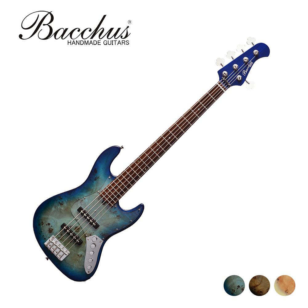 Bacchus WJB5-BP/ACT 五弦電貝斯 夕陽漸層樹瘤楊木RD-B【敦煌樂器】, , large