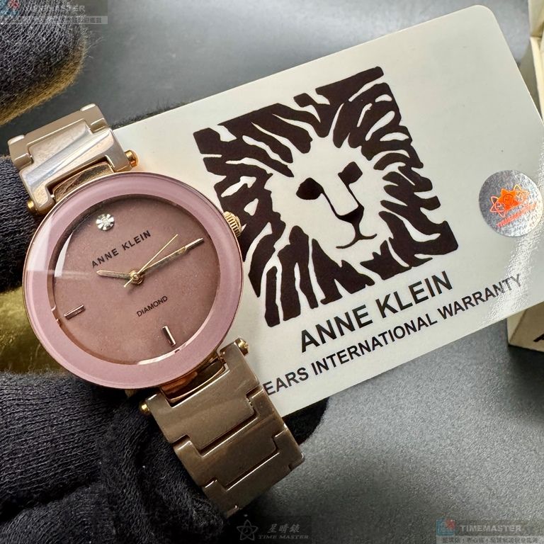 [星晴錶業]ANNE KLEIN手錶,34mm,AN00026香檳紅錶面玫瑰金錶殼香檳紅陶瓷錶帶款, , large