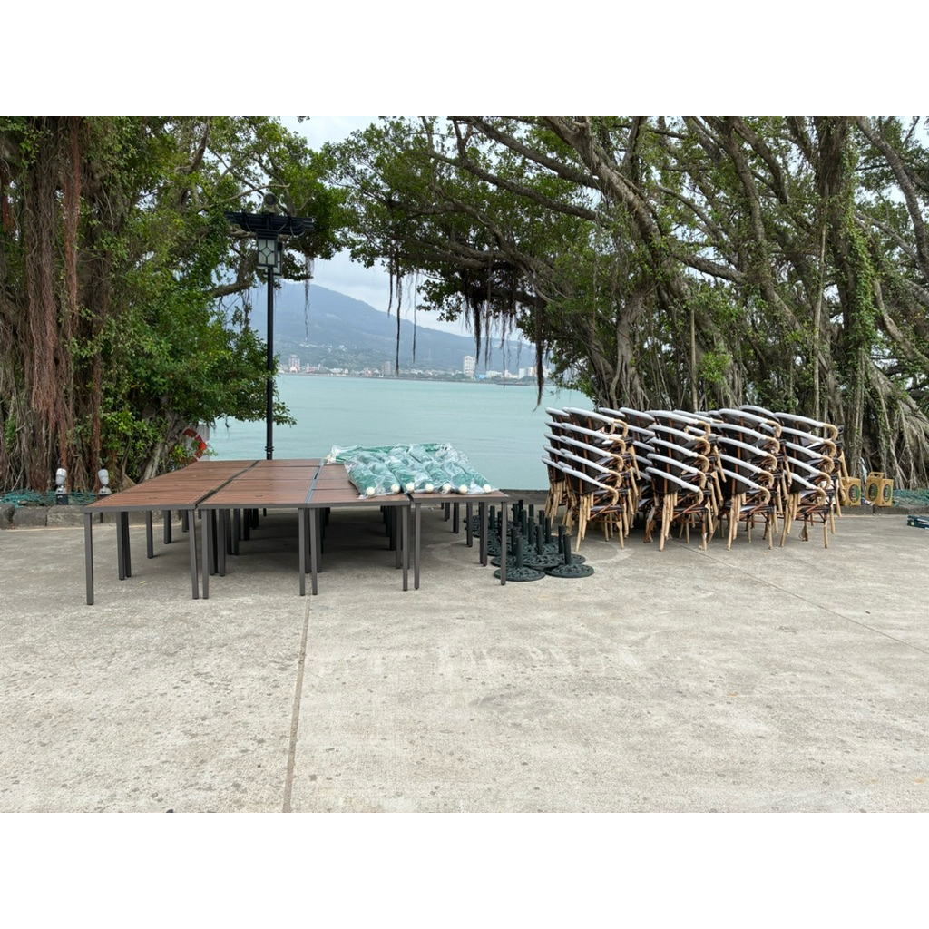 【BROTHER兄弟牌】80cm塑木鐵框方桌 台灣製造塑木抗日曬雨淋，戶外休閒家具 另有椅子可選購, , large