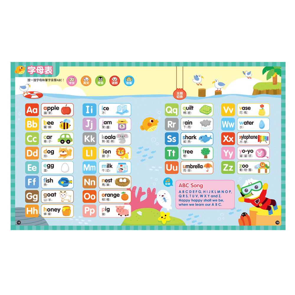 [風車圖書] 小手點讀學前啟蒙百科(ㄅㄆㄇ+ABC+123+兒歌)-FOOD超人, , large