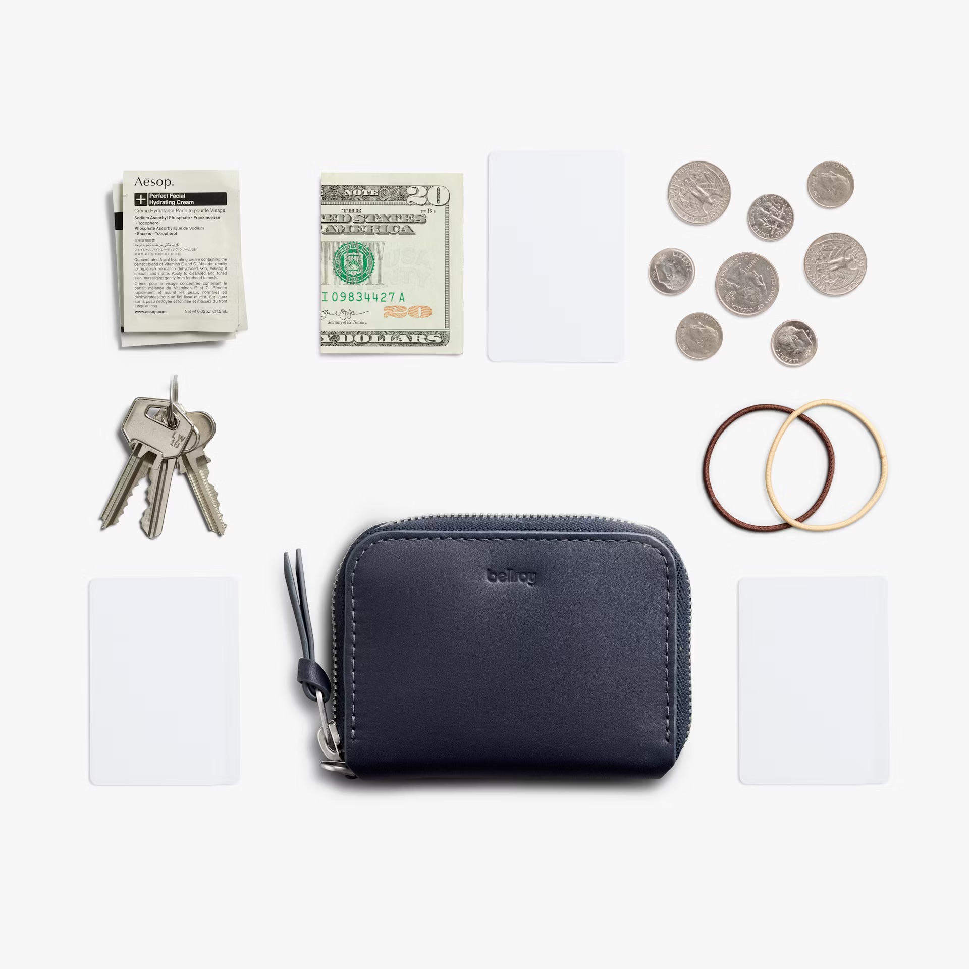 Bellroy Folio Piccolo 小錢包 卡片收納包 拉鍊包 零錢包 優質皮革(藍）-WFBA, , large