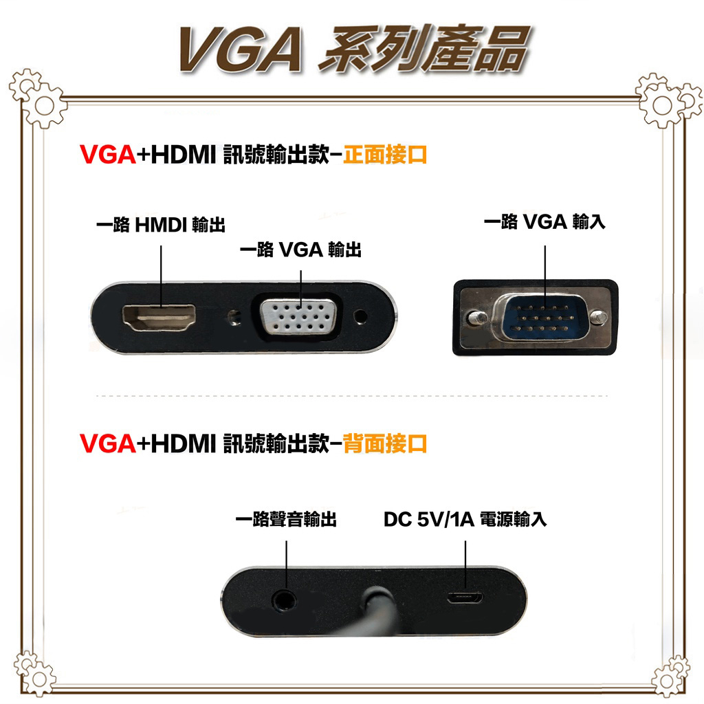 昌運監視器 HD-V101HV VGA 轉 HDMI+VGA 高清轉換器, , large