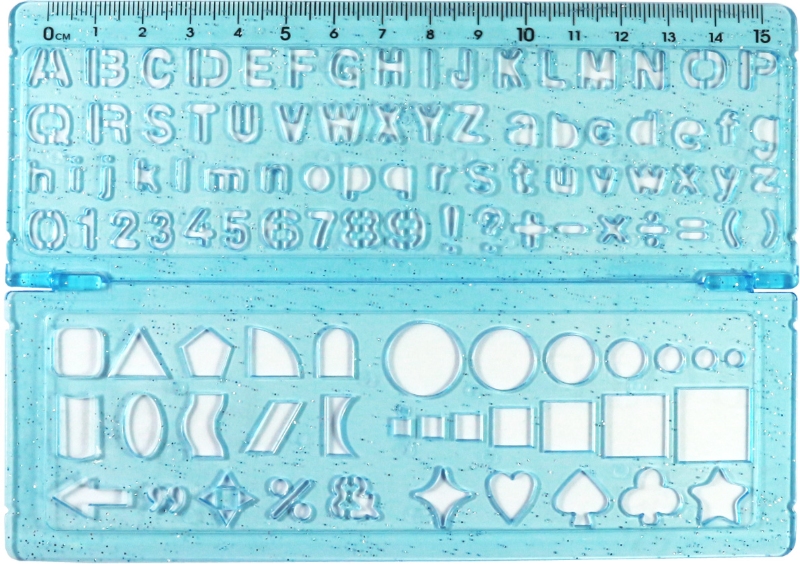 Multifunction Stencil Ruler &ndash; Blue, , large