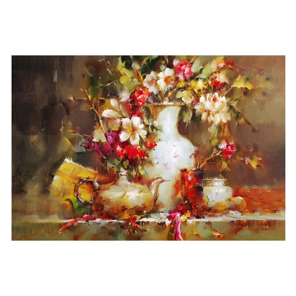 【御畫房】富貴花開之一 國家一級畫師手繪油畫60&times;90cm(VF-197), , large