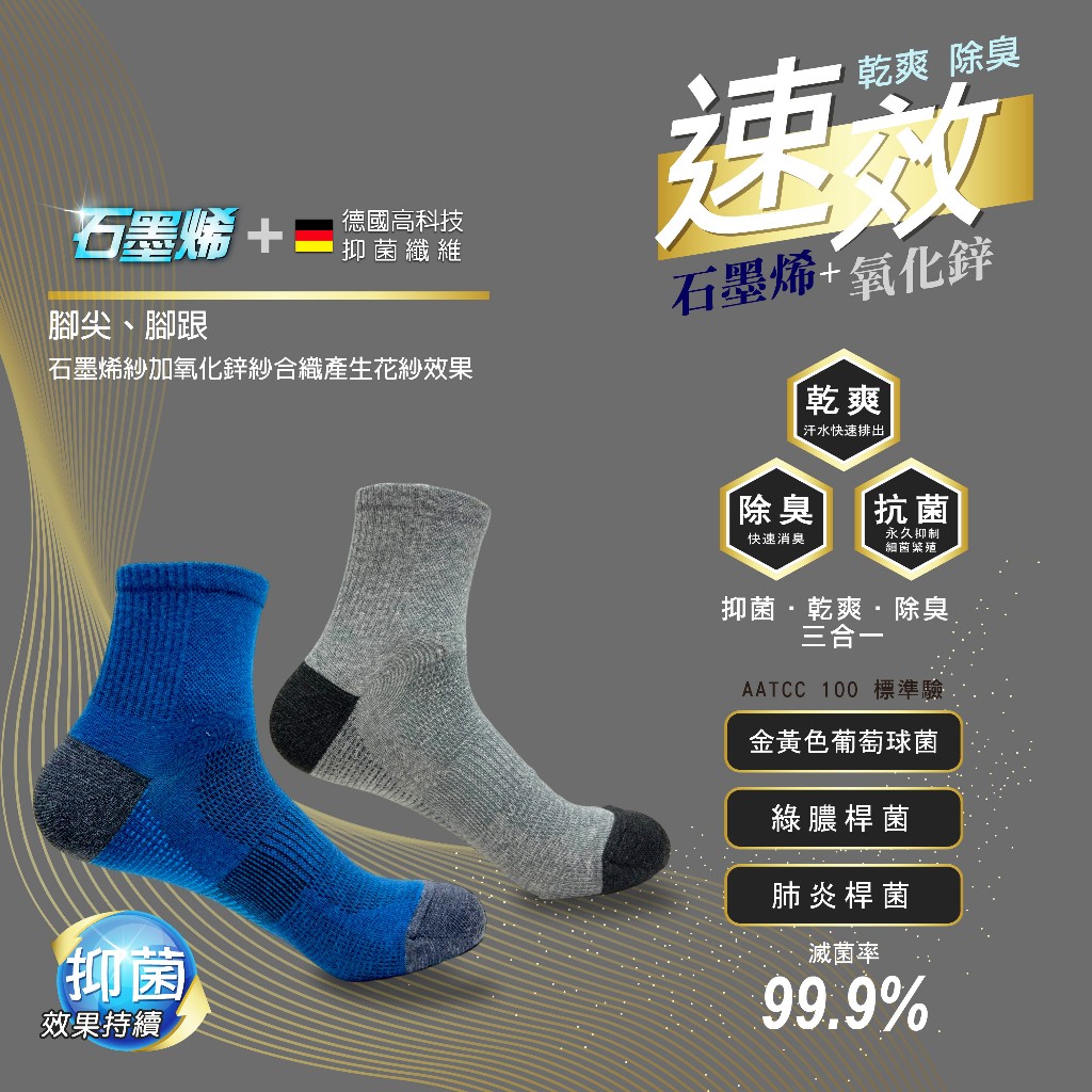 【D&G】速效機能乾爽男1/2襪-D579 襪子 抑菌消臭, , large