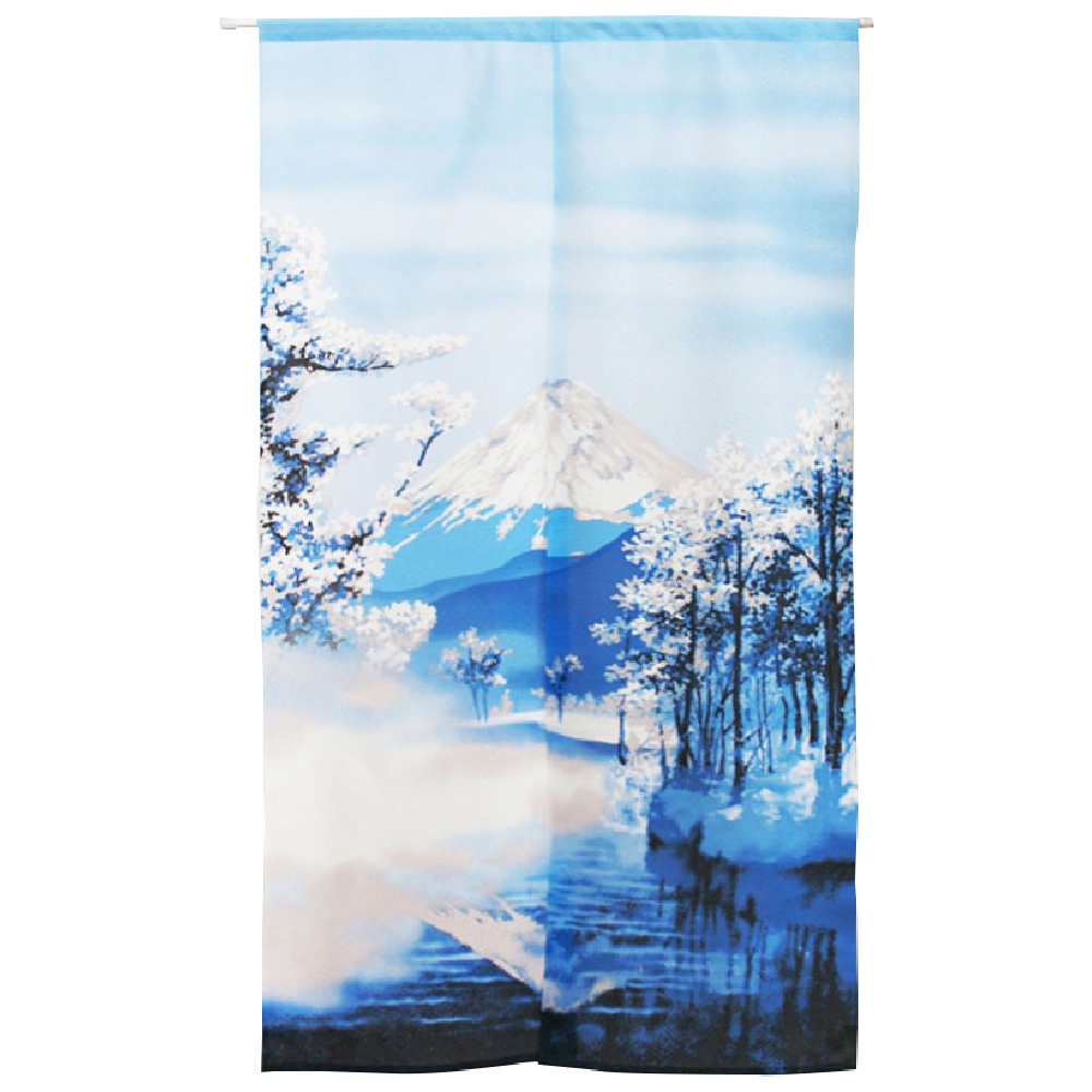 日本製【コスモ】長門簾《富士山冬季雪景》, , large