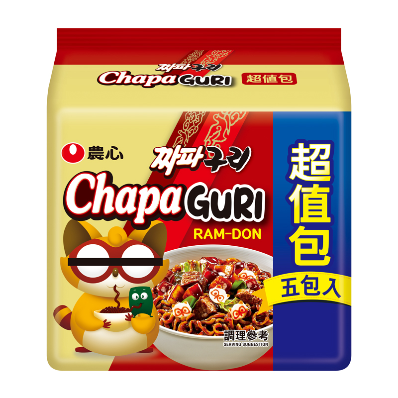 農心浣熊炸醬烏龍麵140g X5, , large