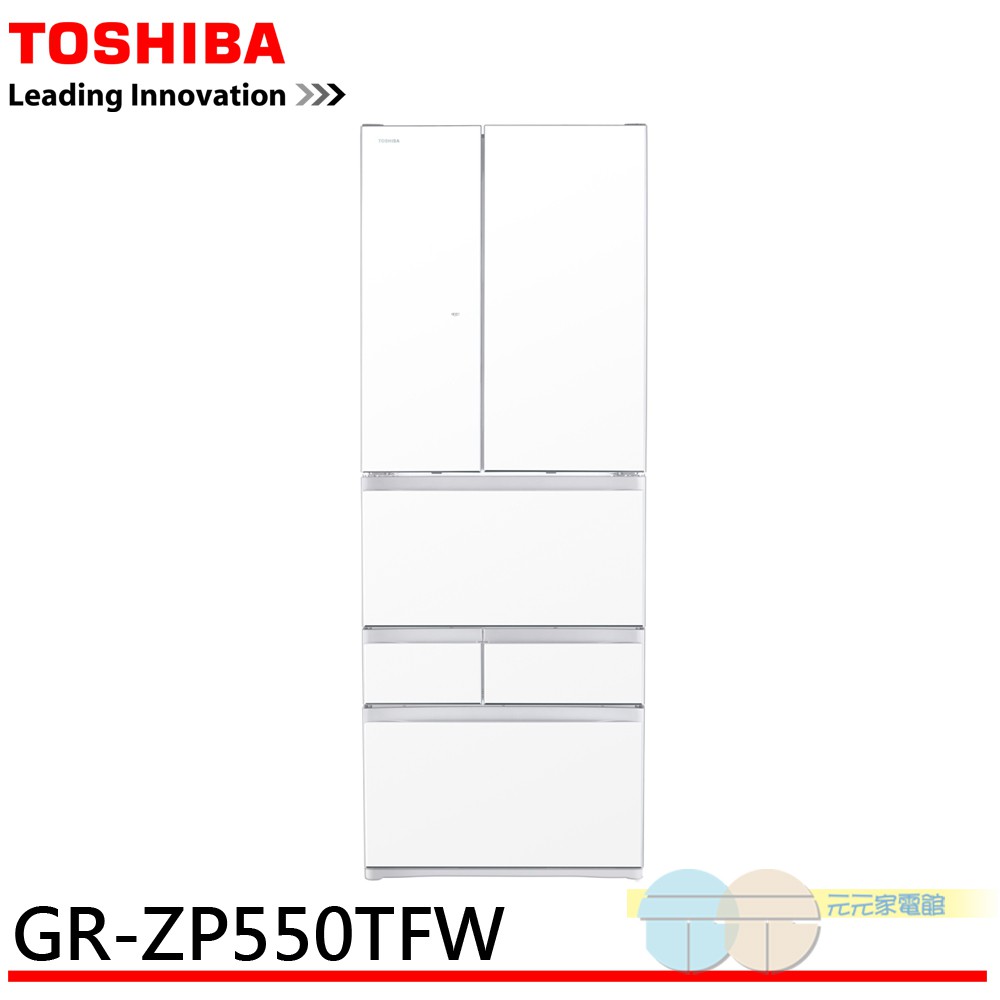 TOSHIBA 東芝 551L 無邊框玻璃六門變頻電冰箱 GR-ZP550TFW, , large