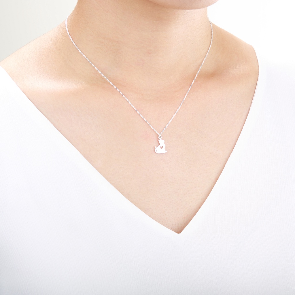【Angel & Me】Love Cat Kitten Meow (small) s925 sterling silver necklace gift, , large