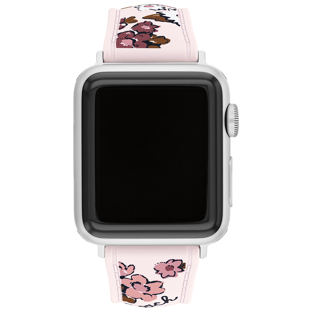 COACH Apple Watch 淡粉花朵錶帶 38/40/41mm適用 矽膠錶帶 禮物 送禮(不含手錶) CO14700292, , large