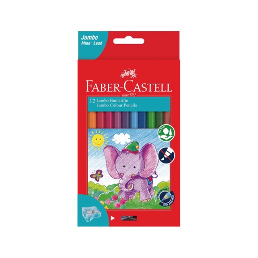 FABER-CASTELL輝柏 紅色系 學齡大六角油性色鉛筆12色(111622), , large