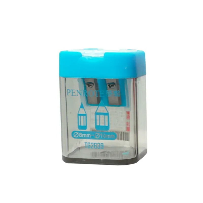 【PENROTE 筆樂】方型大小兩用削筆器 藍, , large